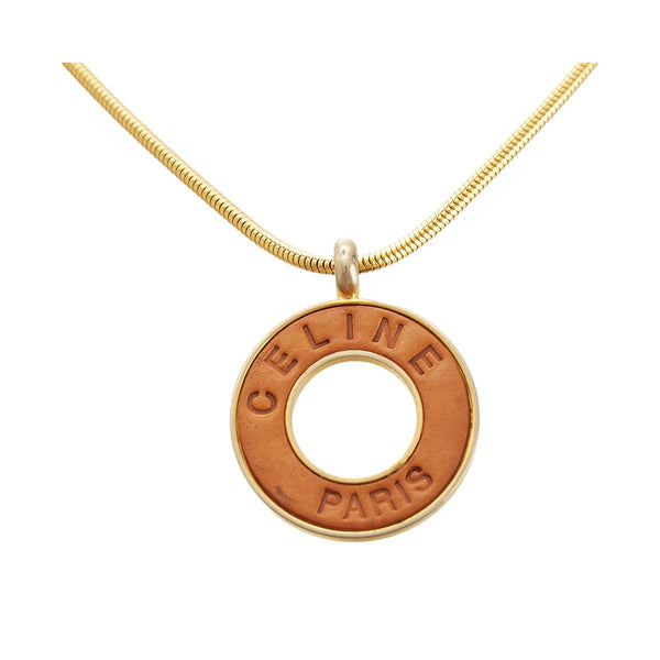 Celine Gold Ring Logo Necklace