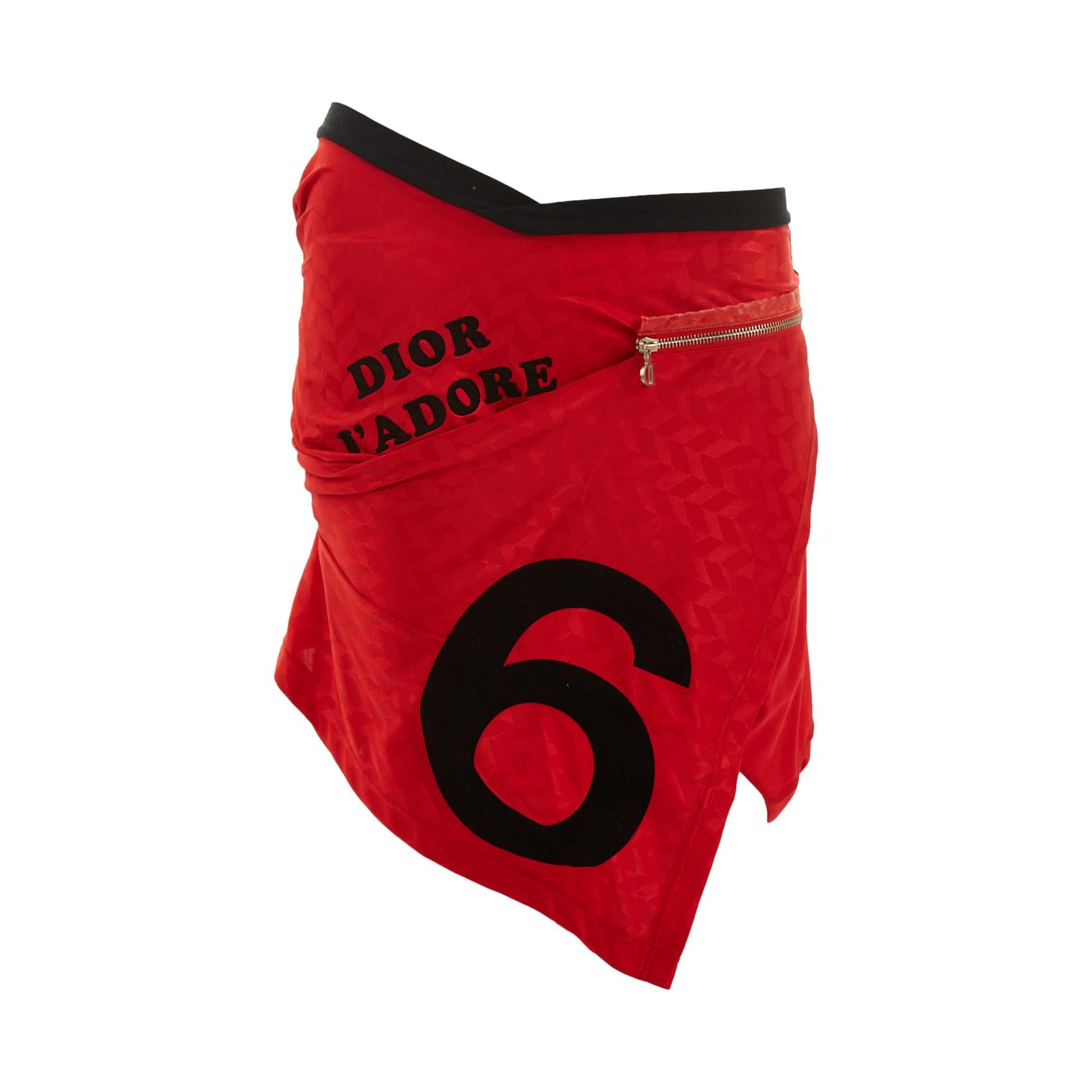 Dior 'J'ADORE' Red Zipper Skirtl