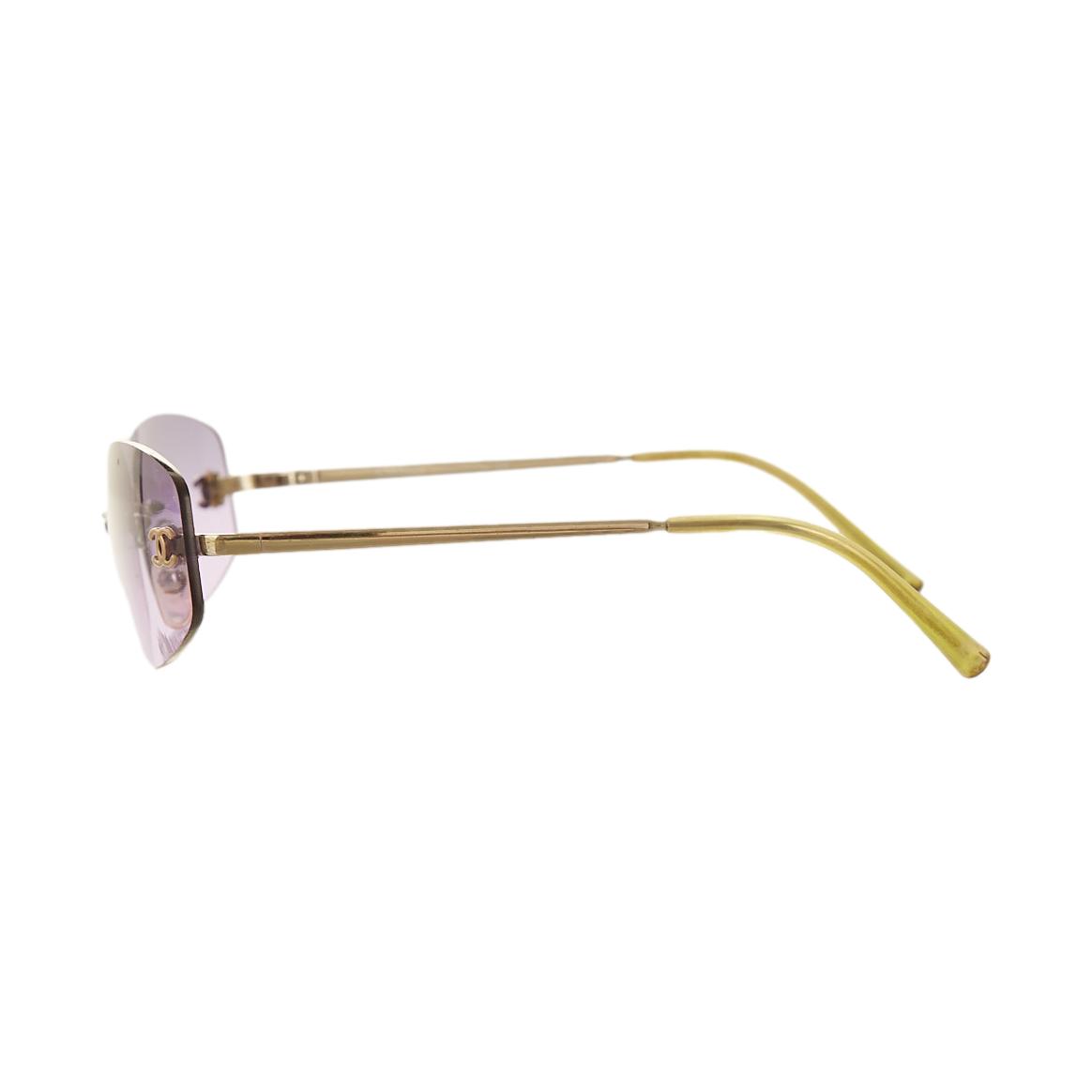 Chanel Purple Micro Rimless Logo Sunglasses