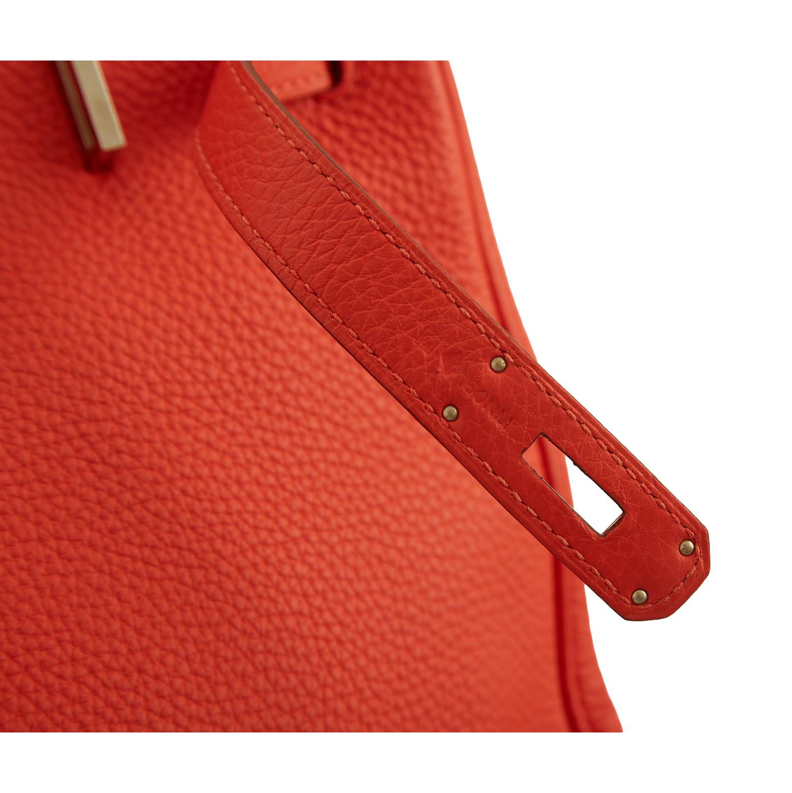 Red Capucine Hermes Togo 35 Birkin Bag