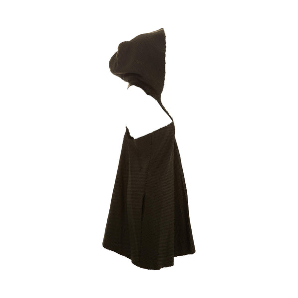 Stephen Sprouse Black Sequin Hooded Dress