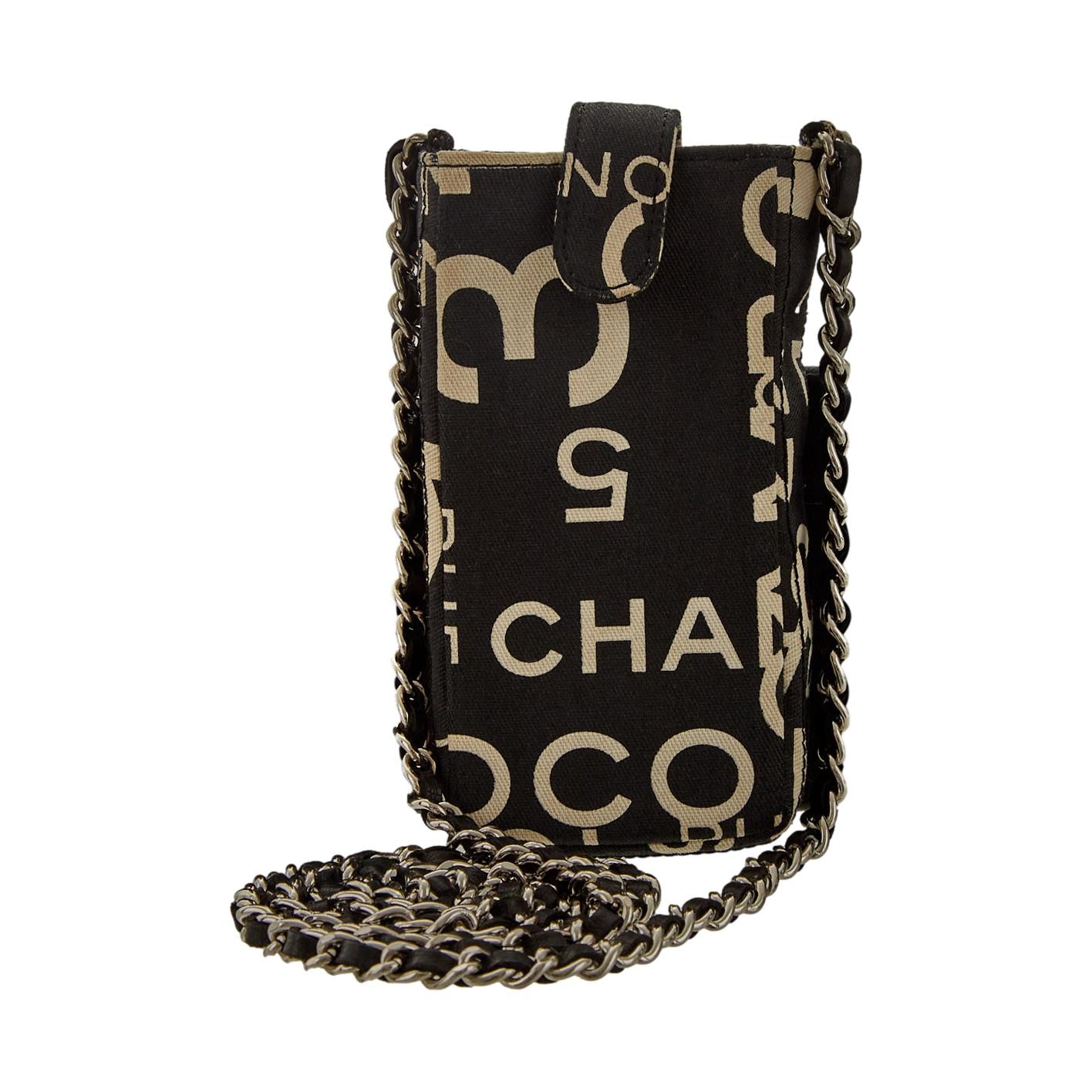 Chanel Black Logo Micro Shoulder Bag