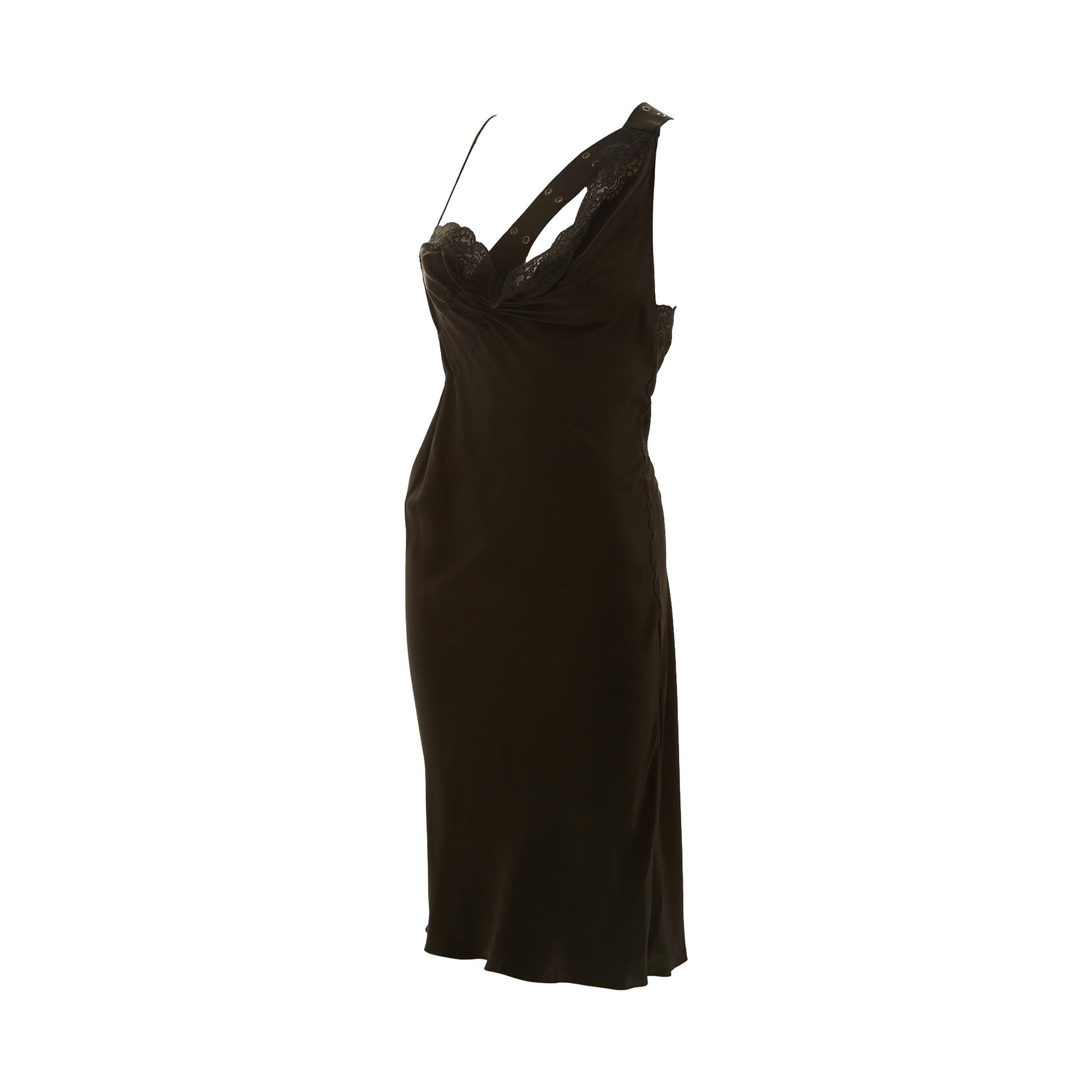 Dior Black Grommet Slip Dress