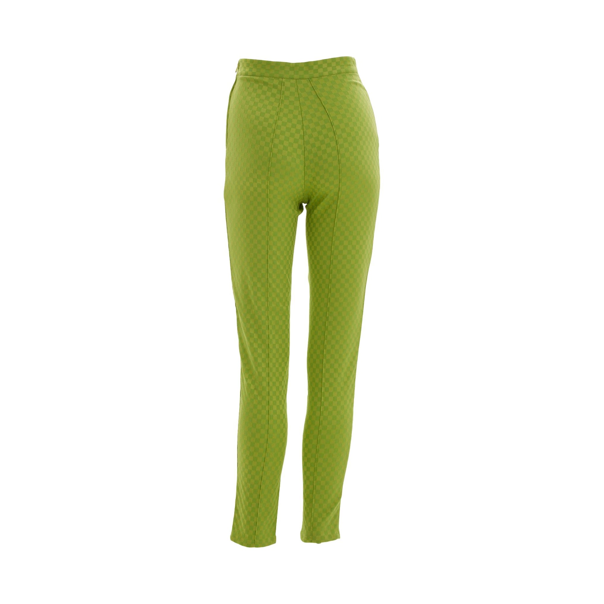 Versace Green Checkered Pants