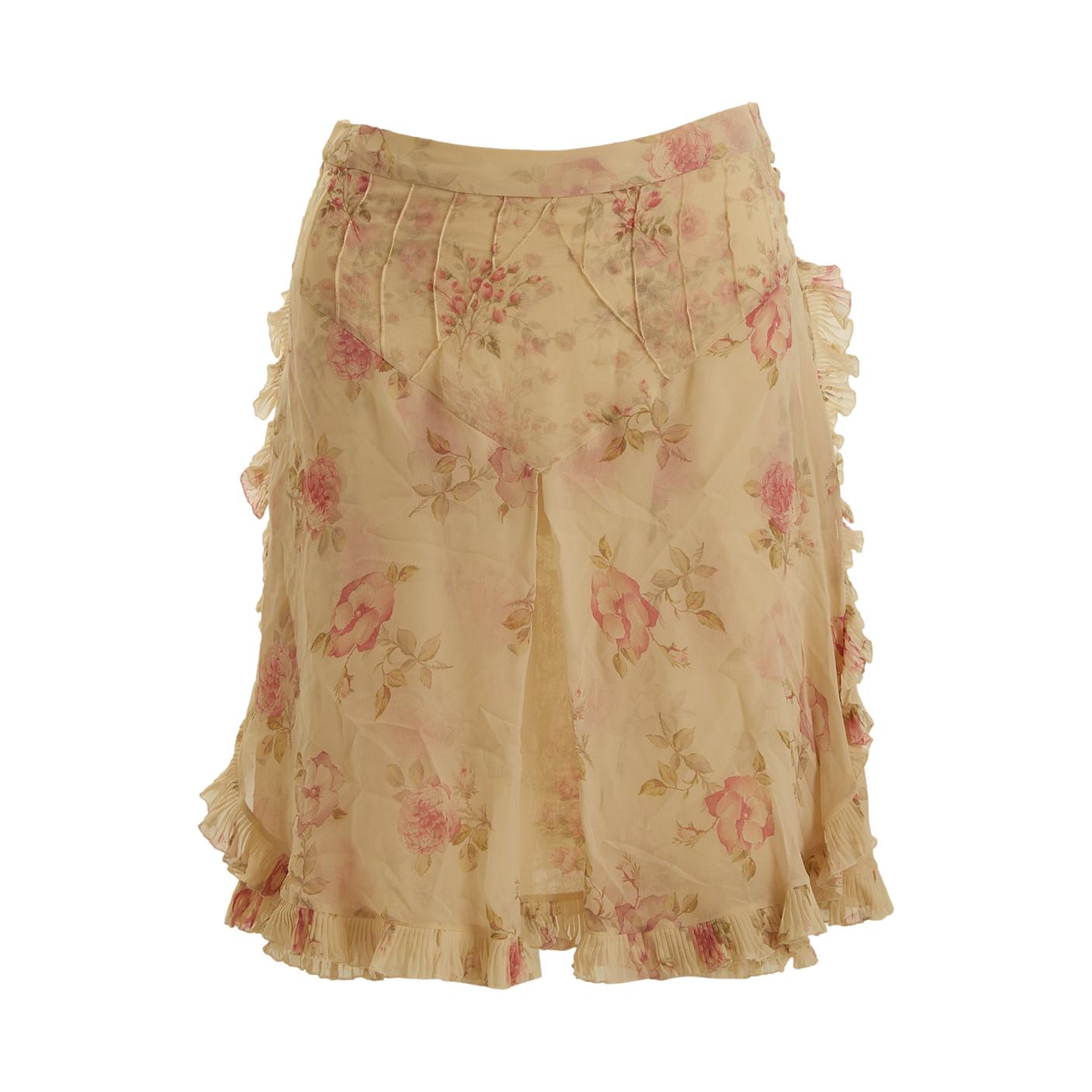 Vintage Louis Vuitton Rose Print Ruffle Skirt – Treasures of NYC