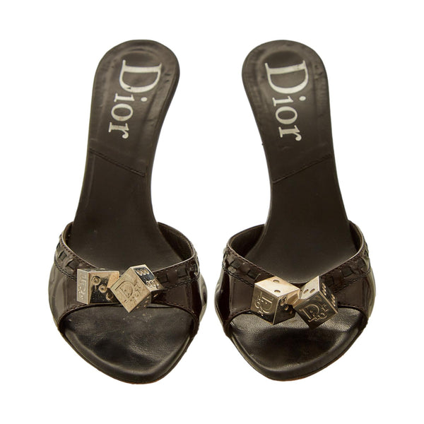 Dior Black Logo Dice Heels