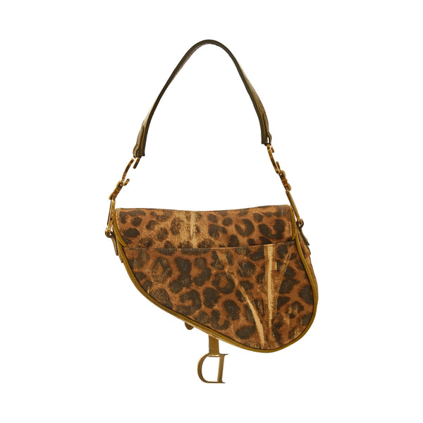 Dior Cheetah Print Mini Saddle Bag