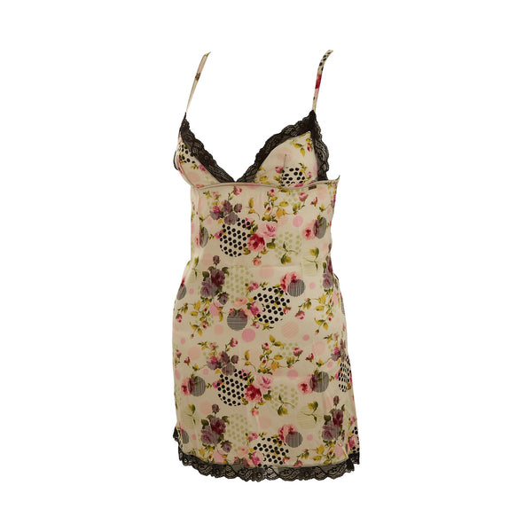 Dior White Floral Print Silk Slip Dress