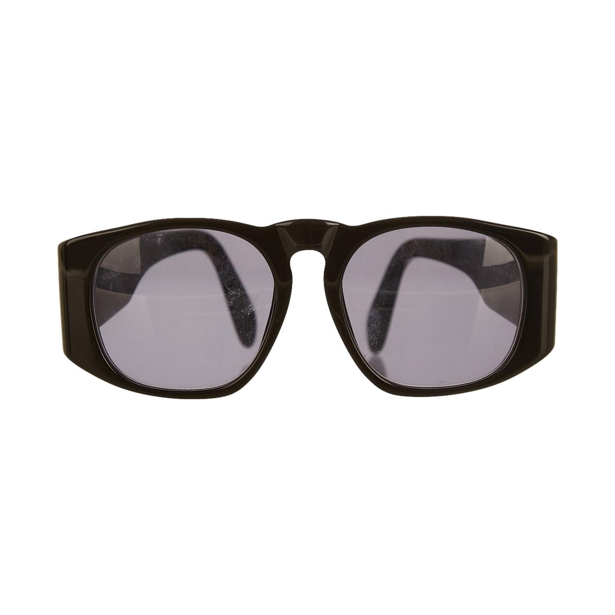 Chanel Black Round Logo Sunglasses