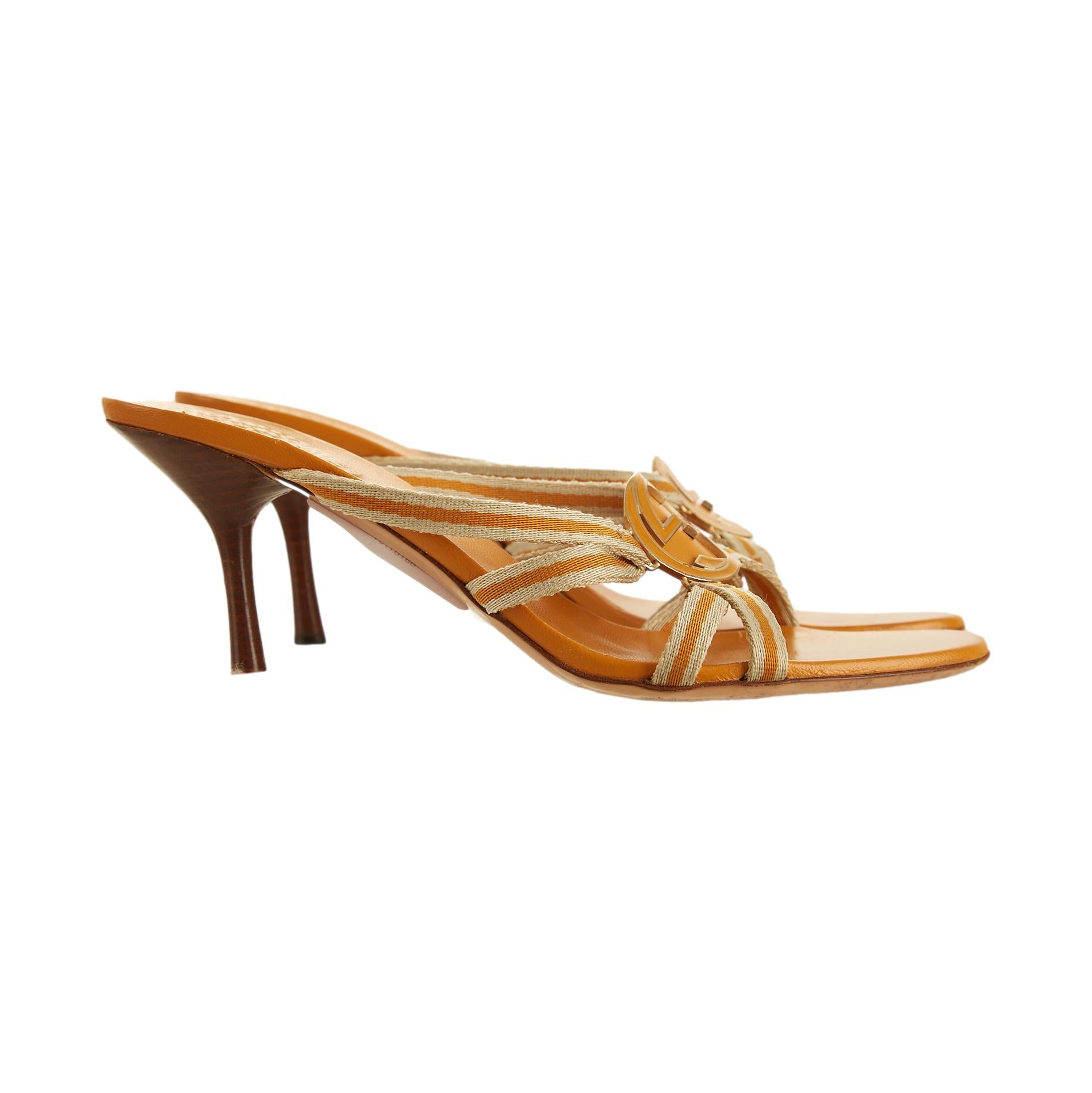 Vintage Gucci Yellow Logo Slingback Heels – Treasures of NYC