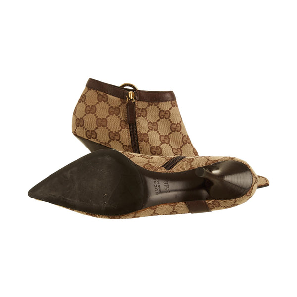 Gucci Brown Logo Ankle Boots