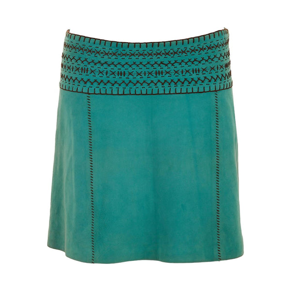 Moschino Blue Suede Skirt