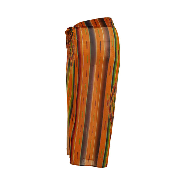 Dior Orange Striped Wrap Skirt