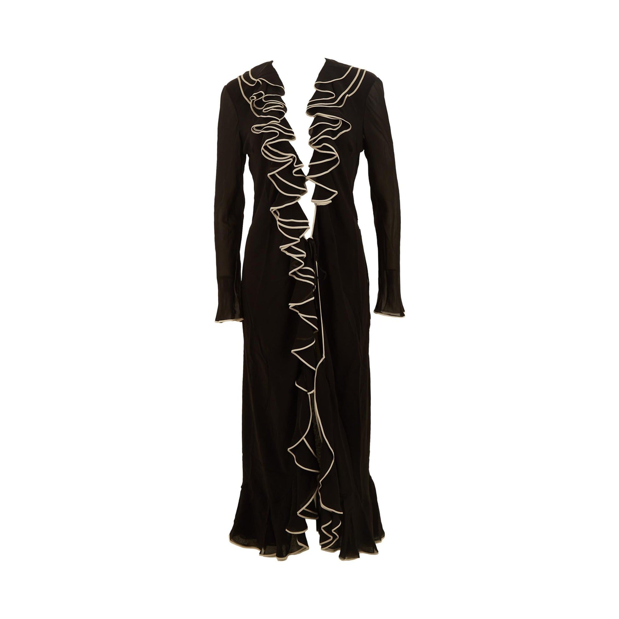 Dior Black Ruffle Wrap Dress