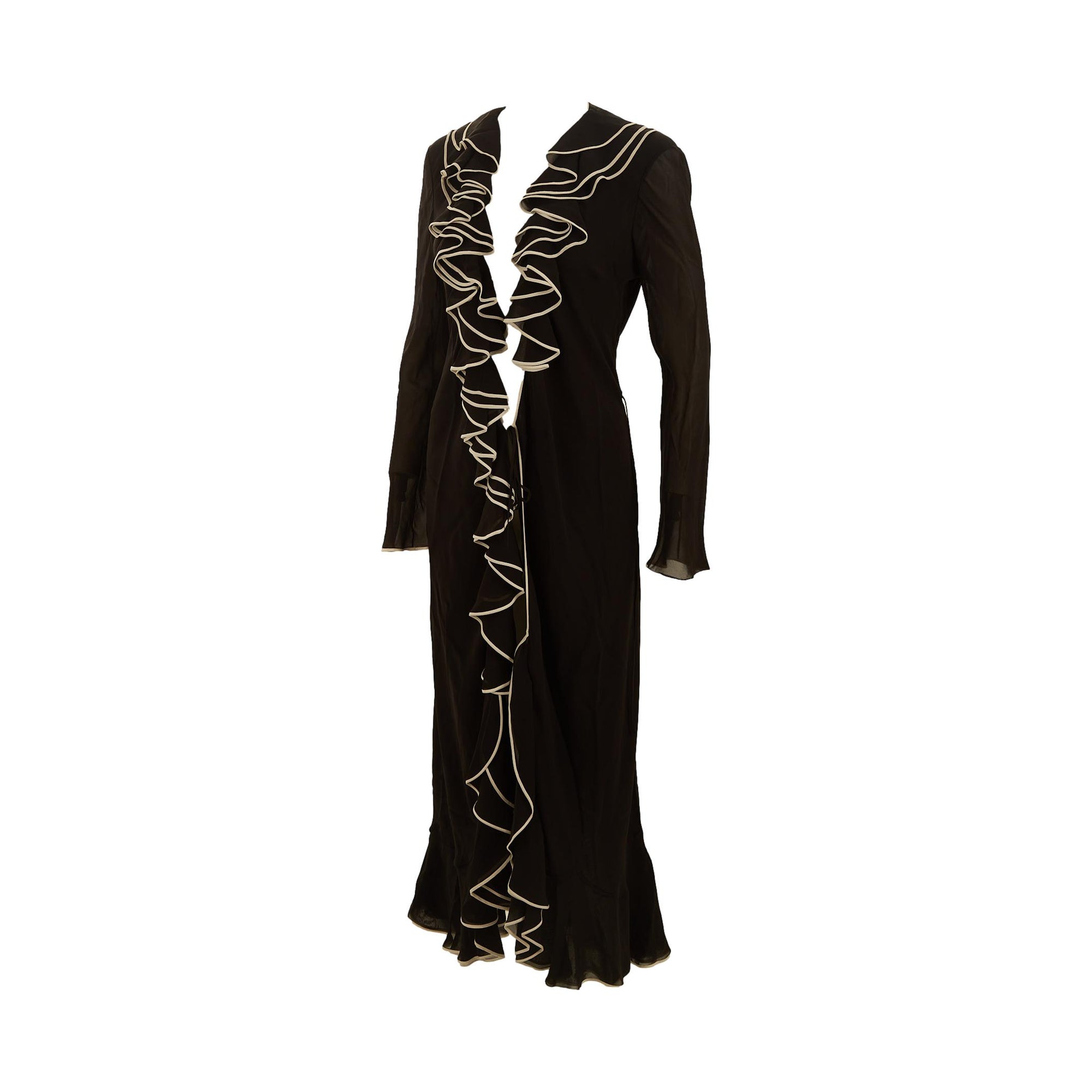 Dior Black Ruffle Wrap Dress