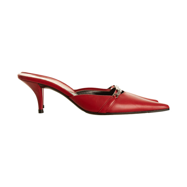 Dior Red Logo Plaque Kitten Heels