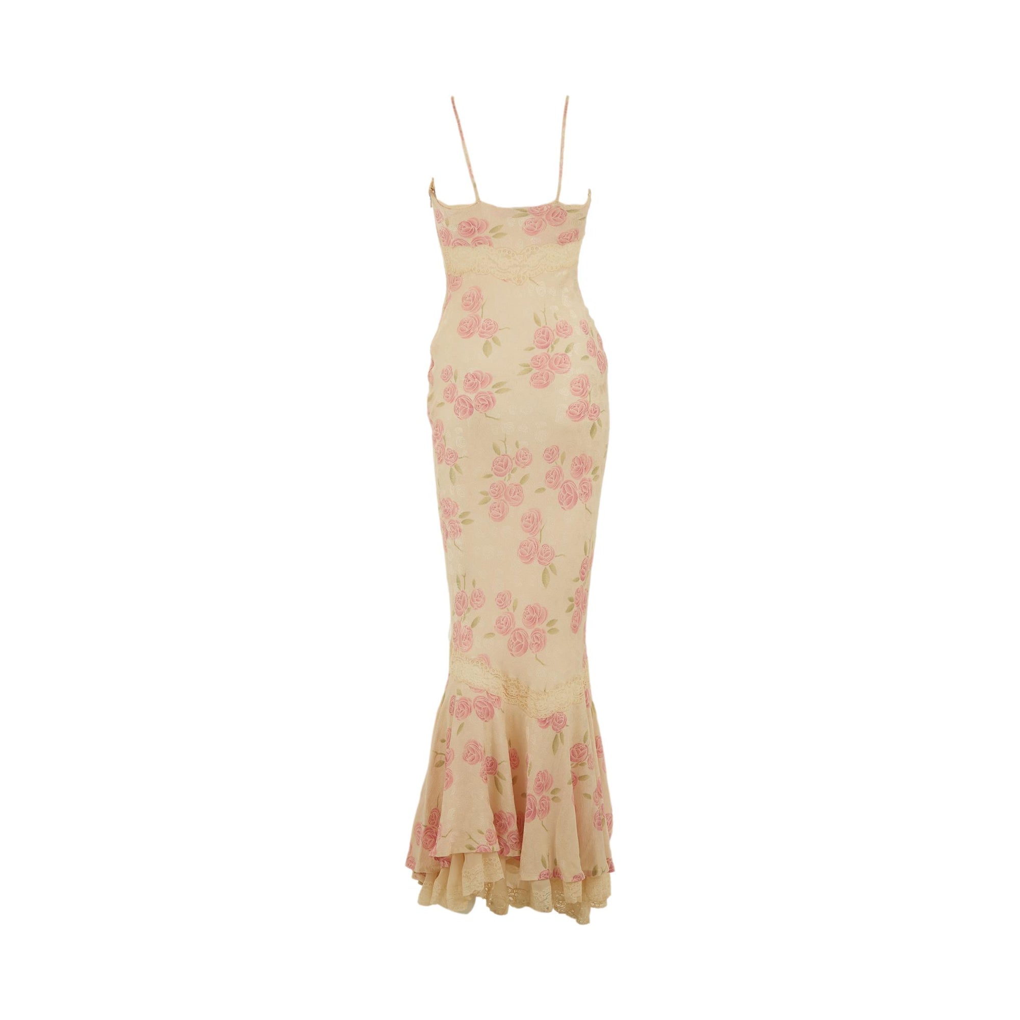 Dior Cream Rose Print Lace Dress