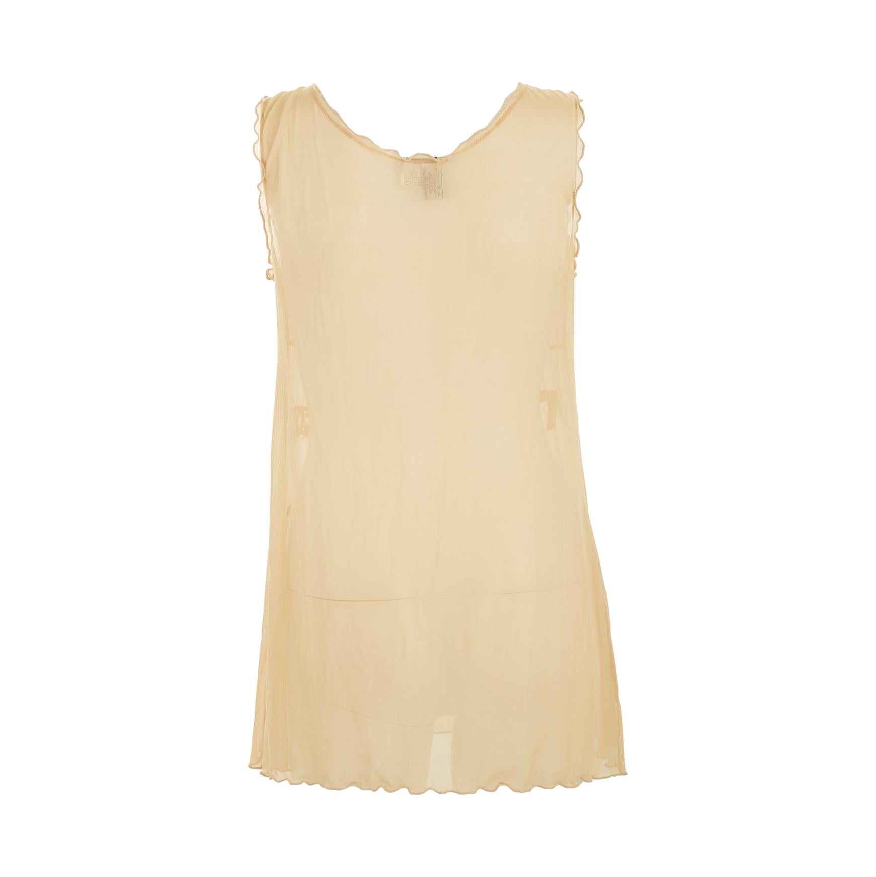 Chanel Tan No. 5 Logo Sheer Tank