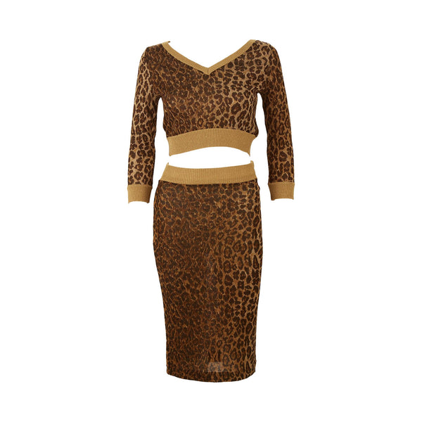 Dolce & Gabbana Cheetah Print Skirt Set