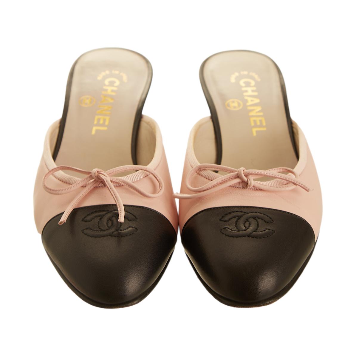Chanel Baby Pink Logo Heels