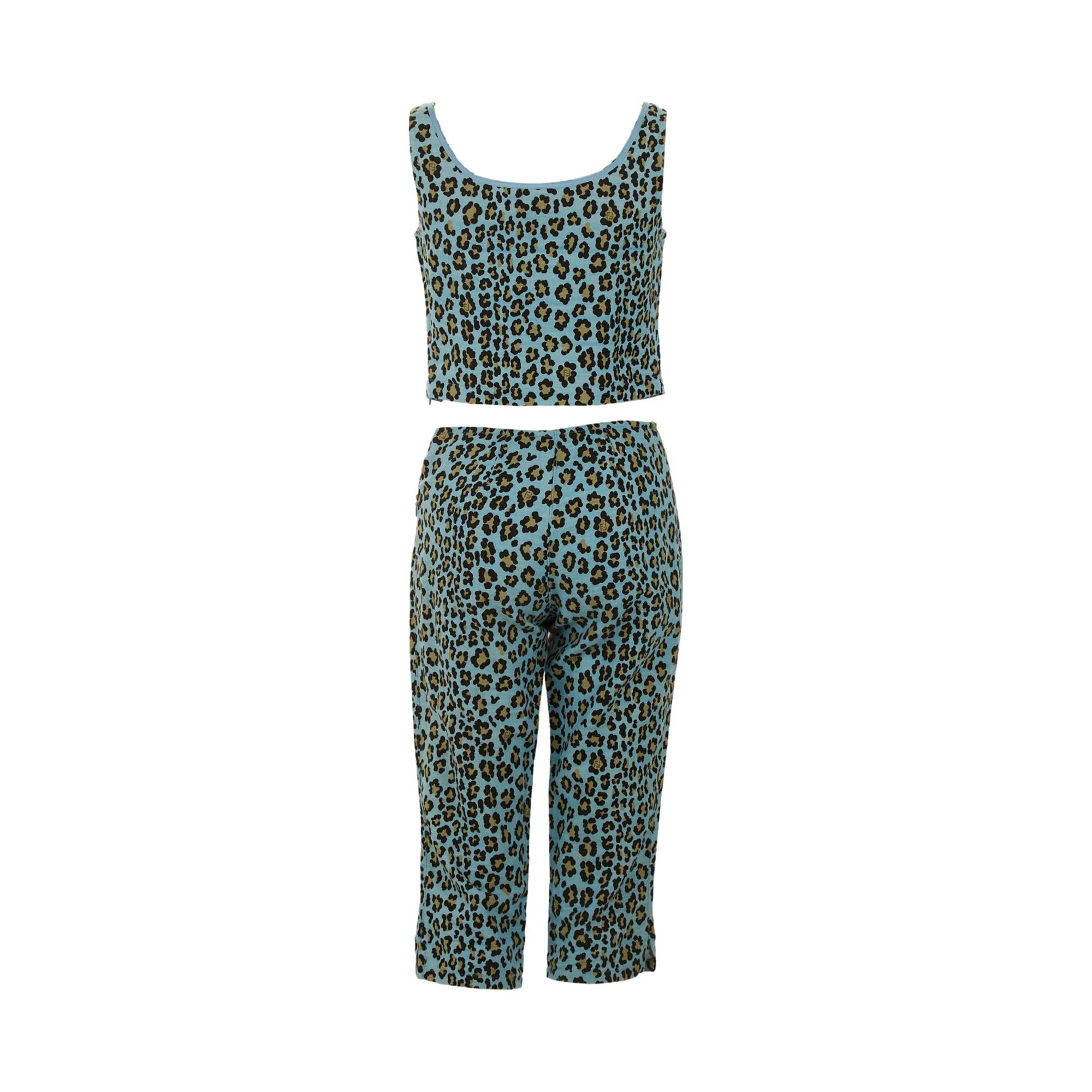 Fendi Turquoise Cheetah Print Set