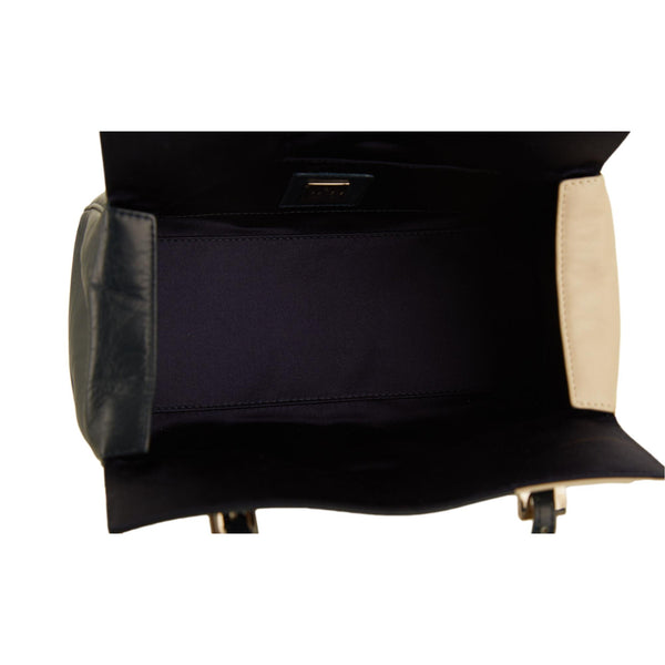 Fendi Navy Blue Structured Shoulder Bag