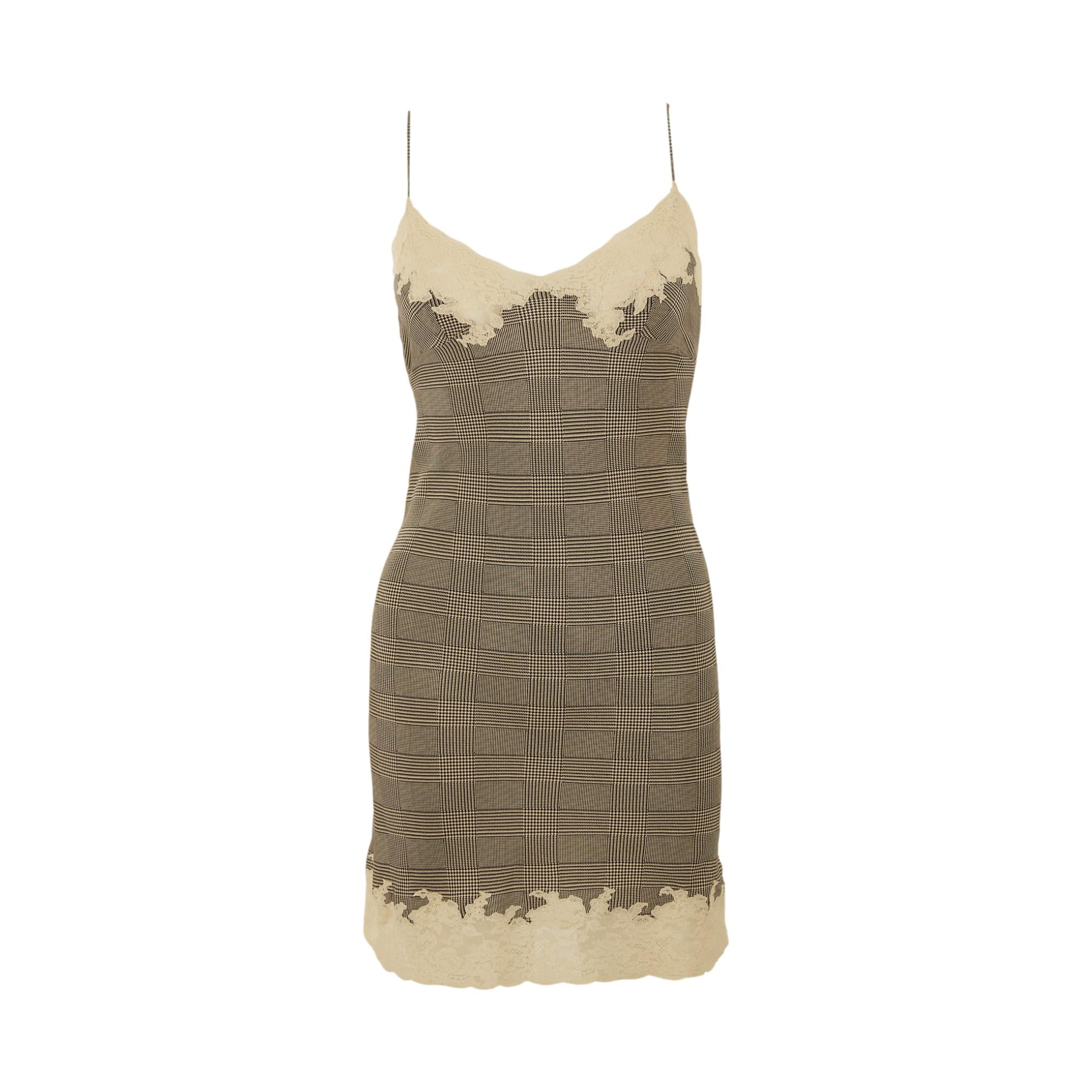 Dior Grey Lace Slip Dress