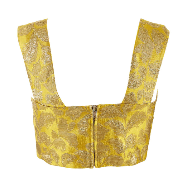 Prada Yellow Jacquard  Crop Top