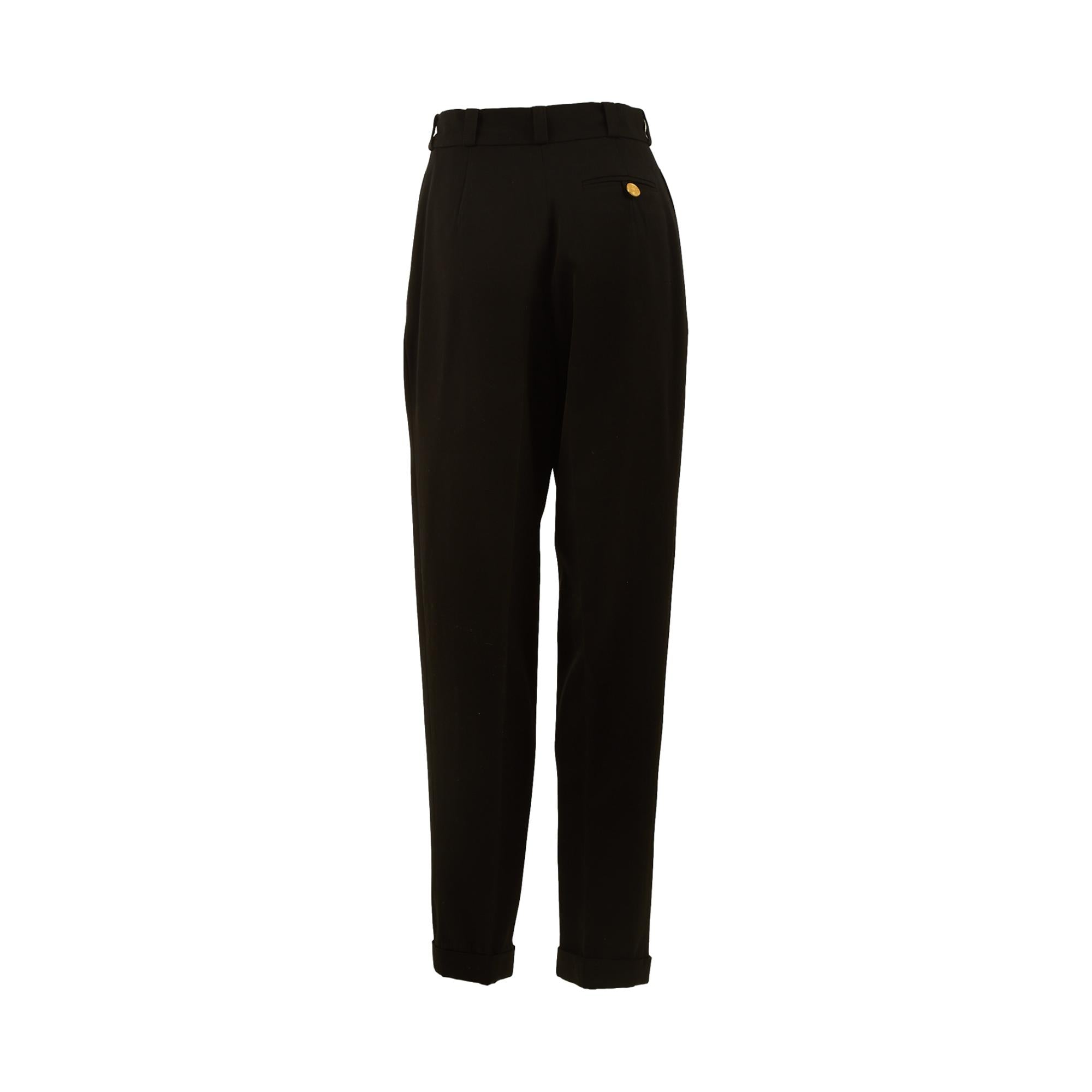 Chanel Black Pleated Pants