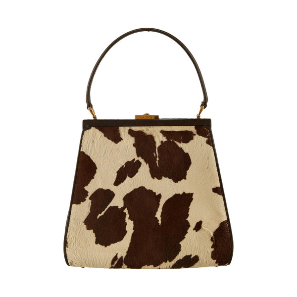 Gucci Brown Cow Print Top Handle Bag