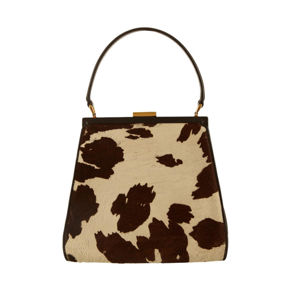 Gucci Brown Cow Print Top Handle Bag