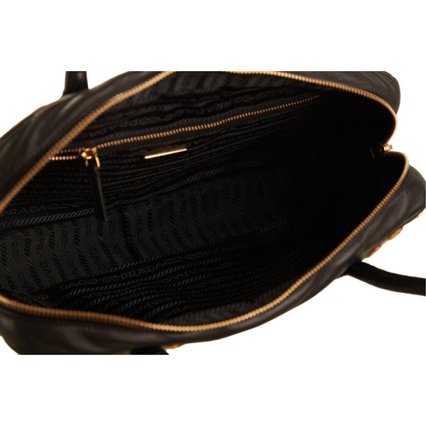 Prada Black Grommet Top Handle Bag