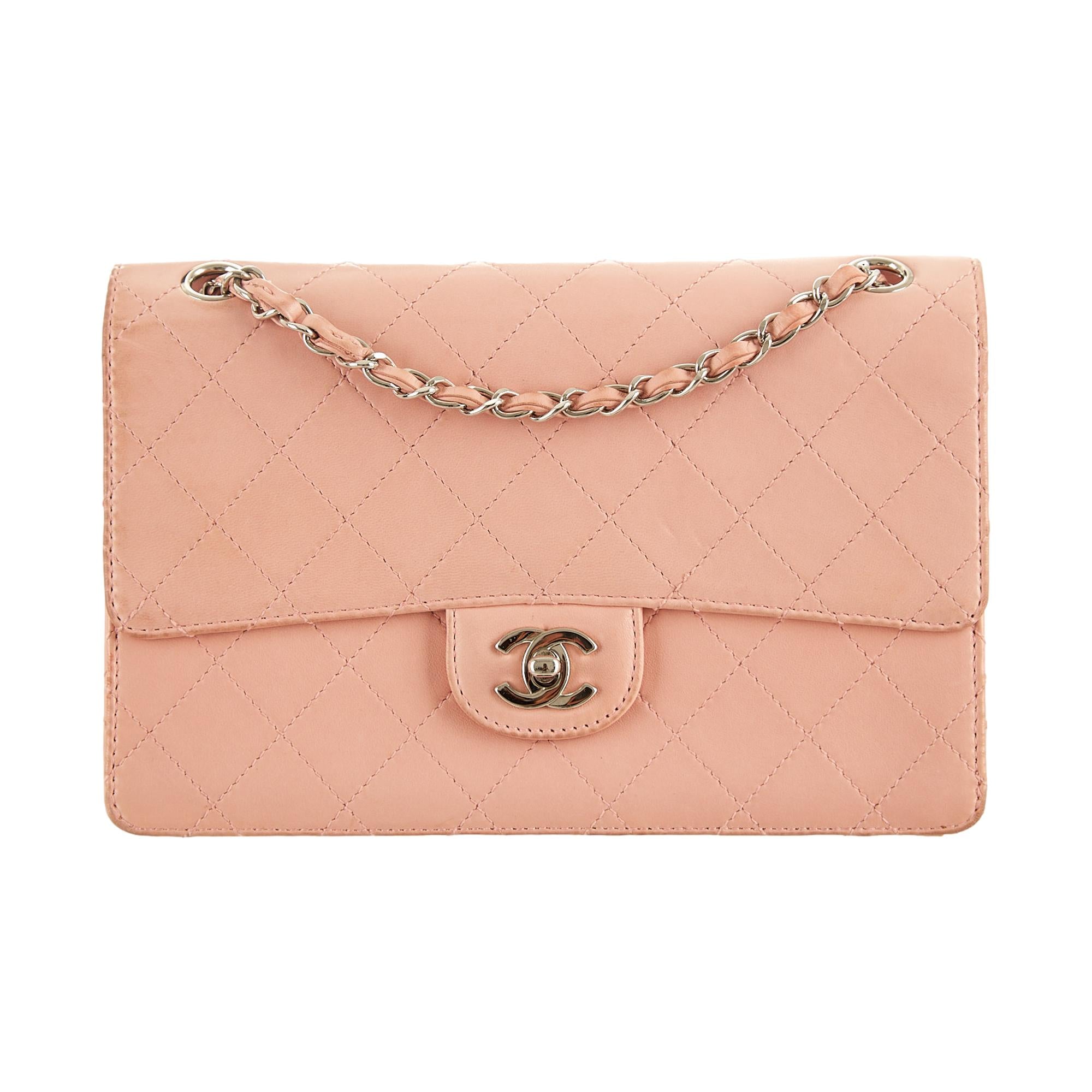 Chanel Pink Quilted Chain Flap Bag