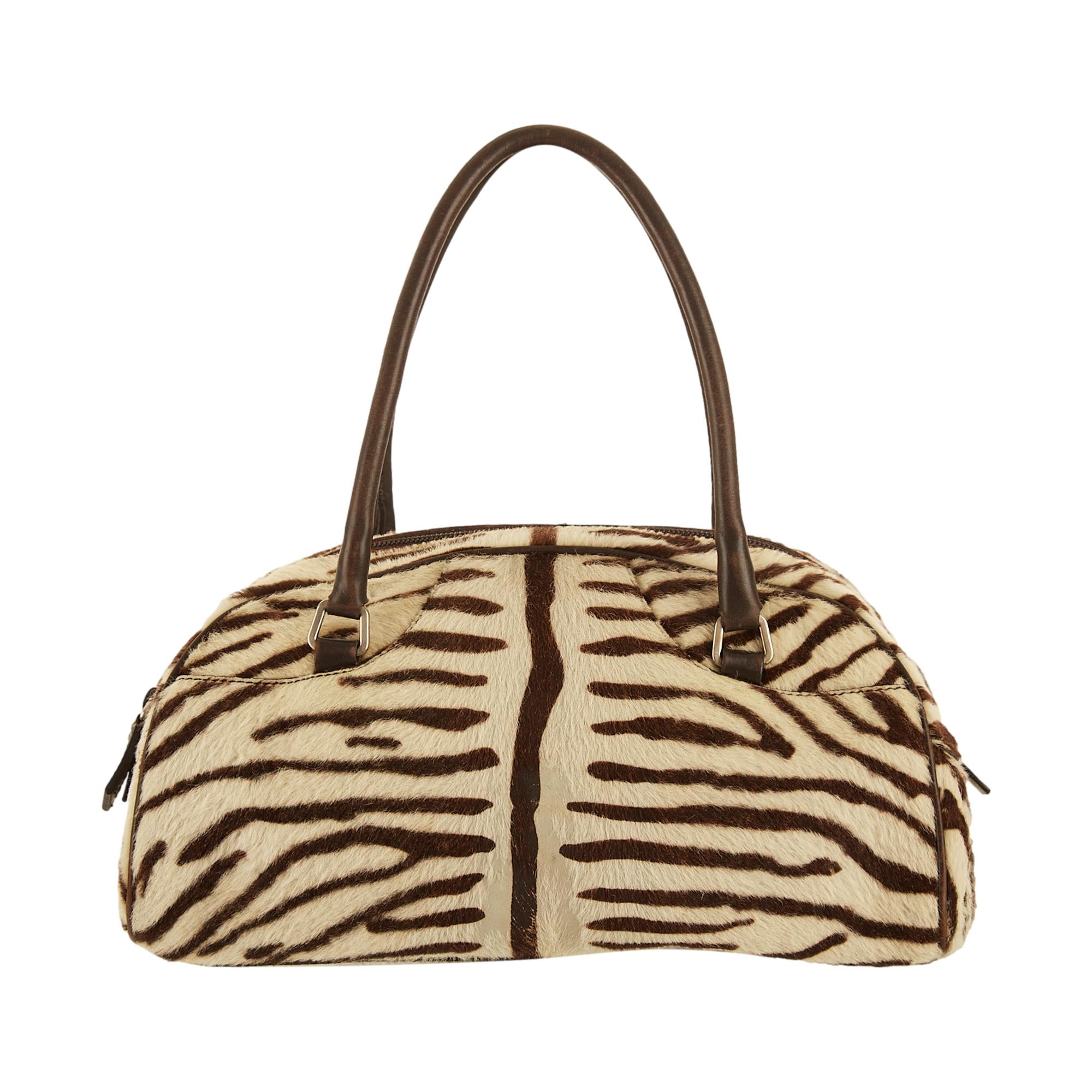 Prada Zebra Print Top Handle Bag