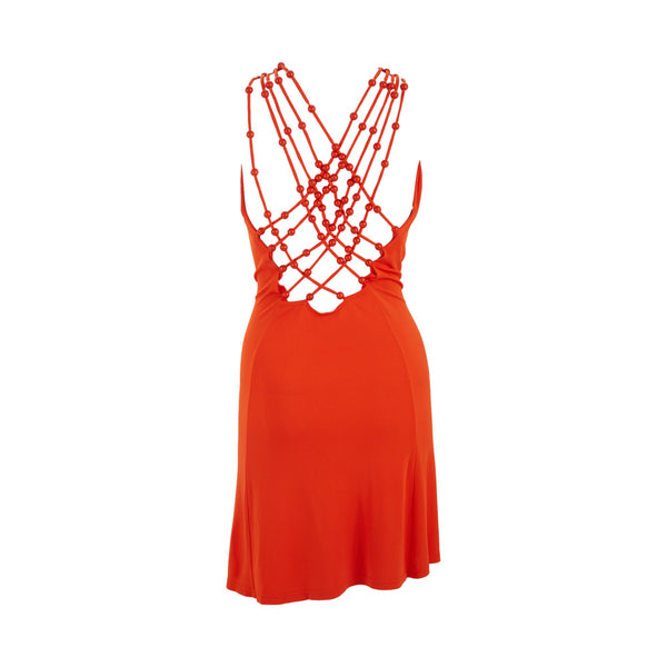 Celine Orange Beaded Dress