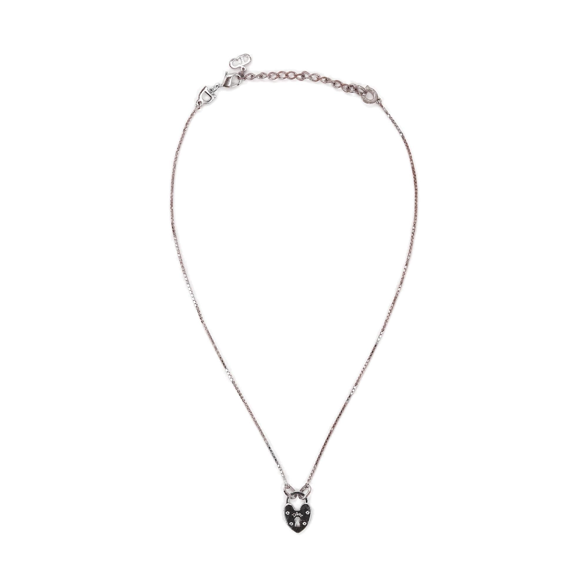 Dior Silver Heart Pendant Chain