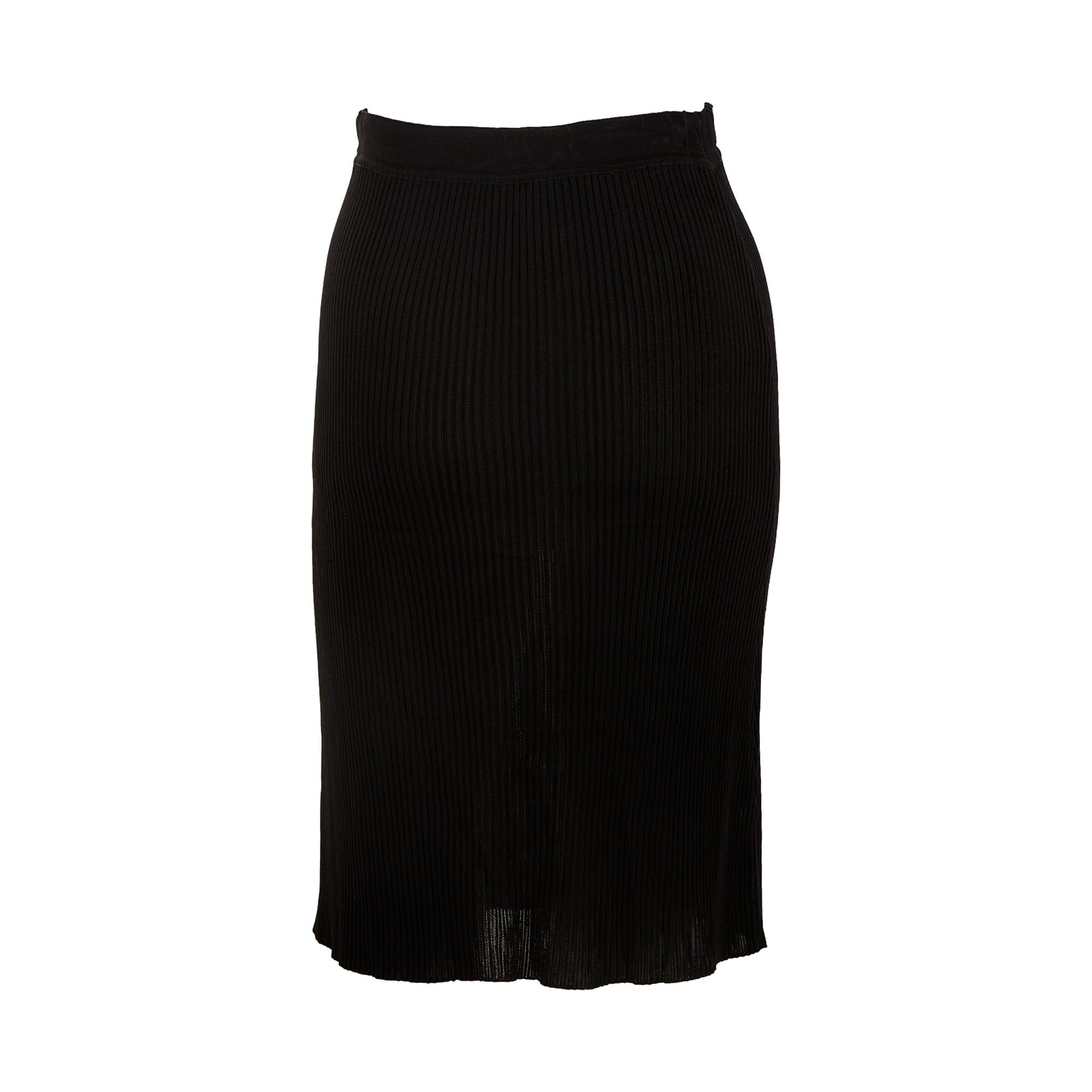 Chanel Black Ribbed Skirt