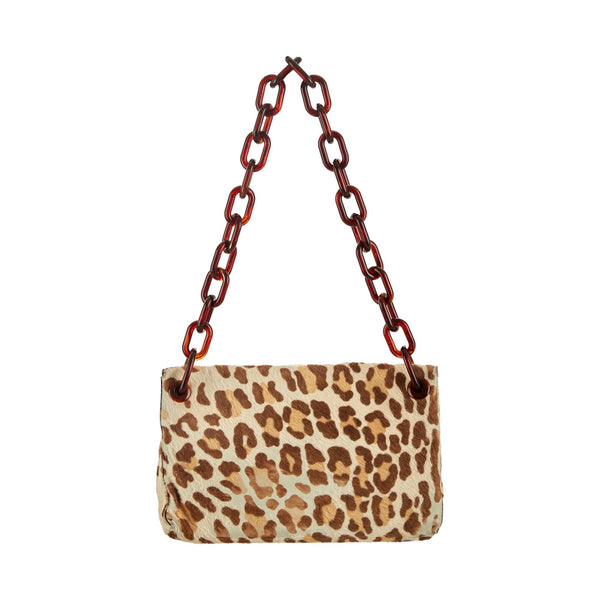 Prada Leopard Print Calf Hair Shoulder Bag