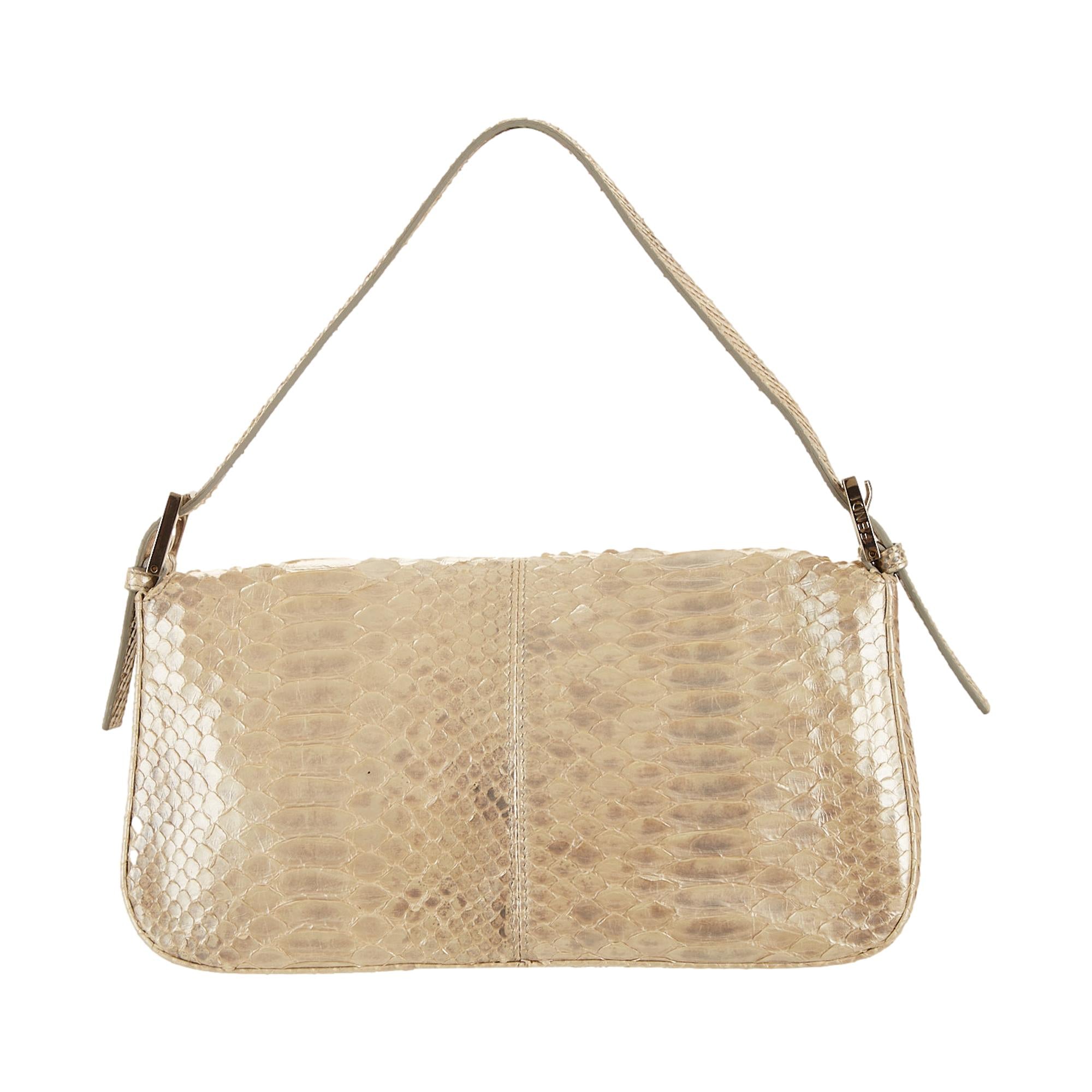 Fendi White Python Rhinestone Baguette – Treasures of NYC