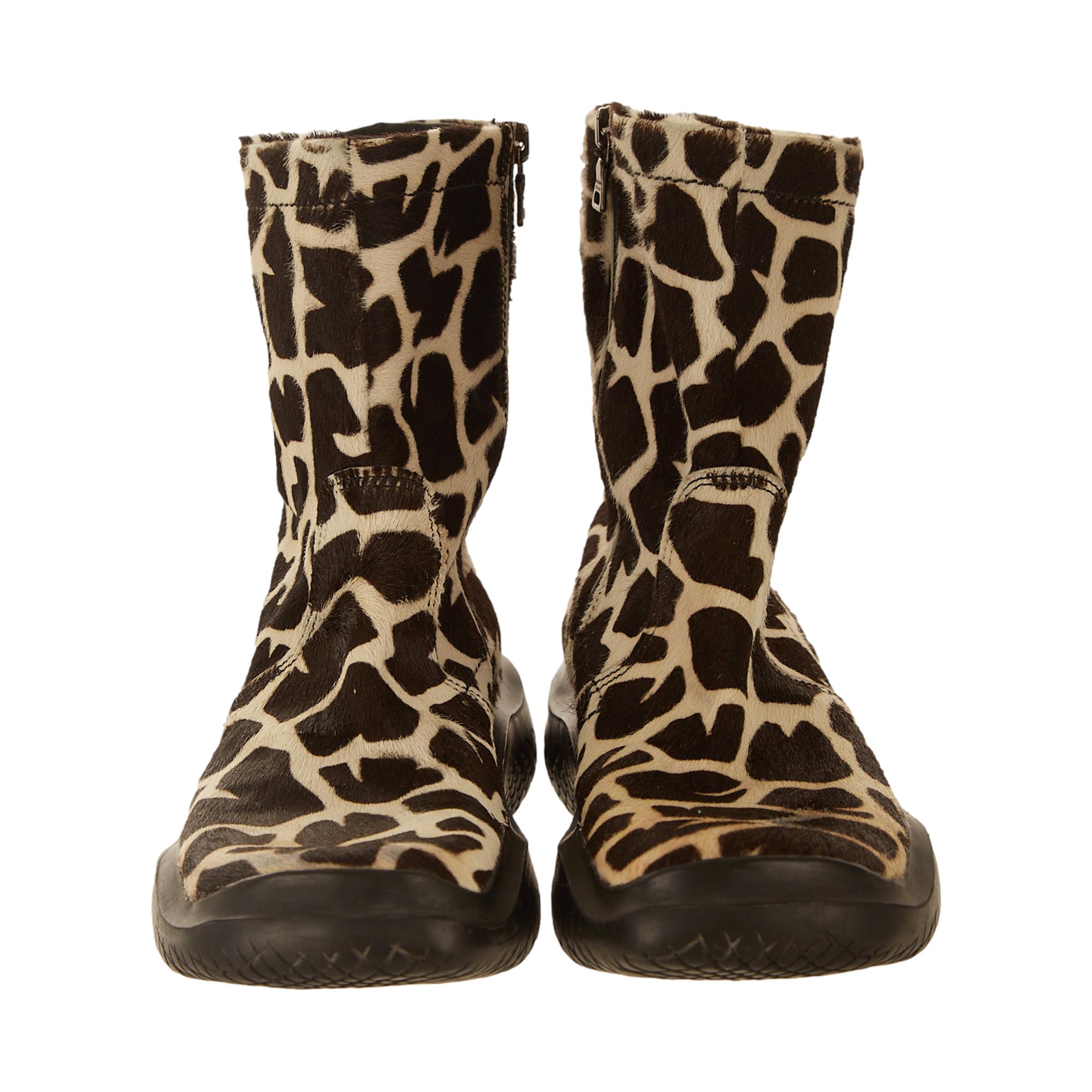 Prada Giraffe Print Calf Hair Boots