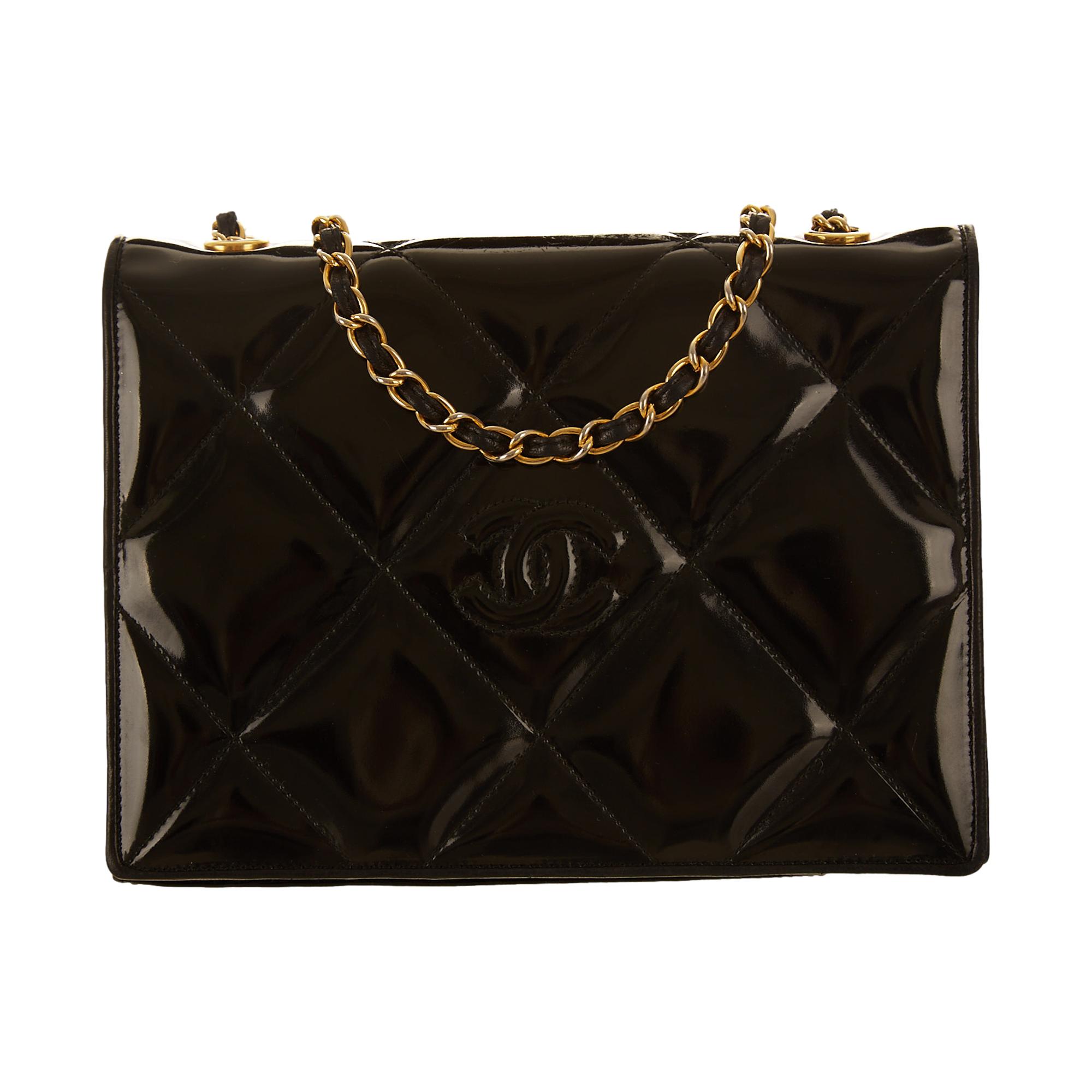 Chanel Black Quilted Patent Shoulder Bag