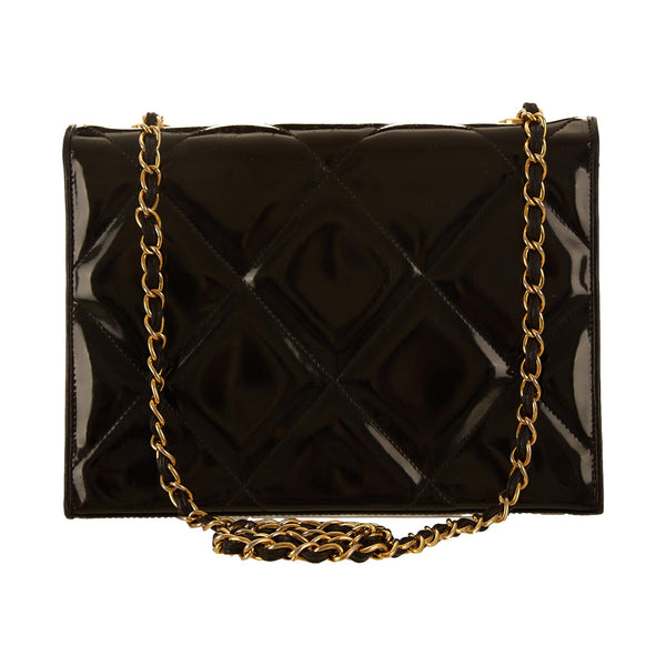 Chanel Black Quilted Patent Shoulder Bag