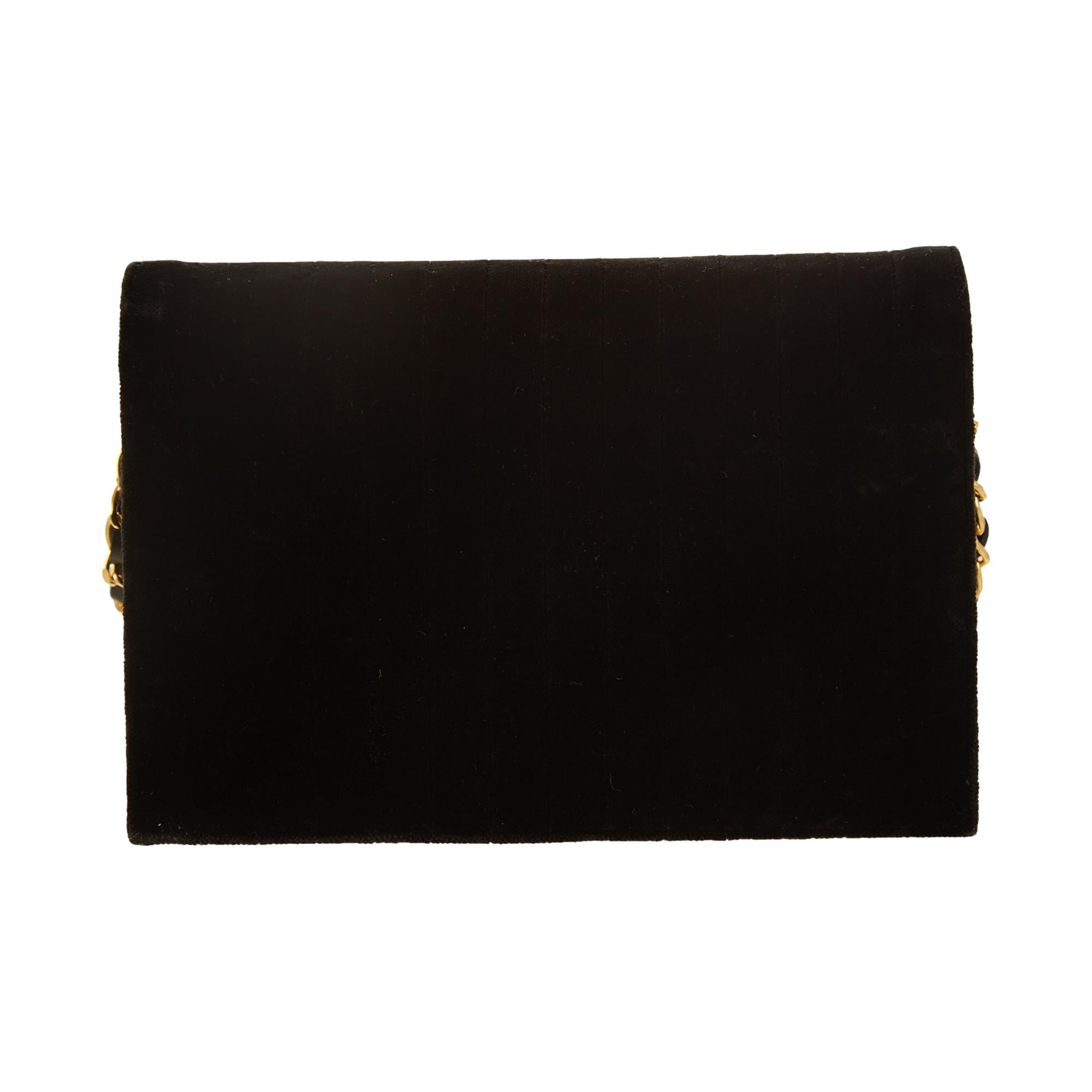 Chanel Black Velet Chain Shoulder Bag