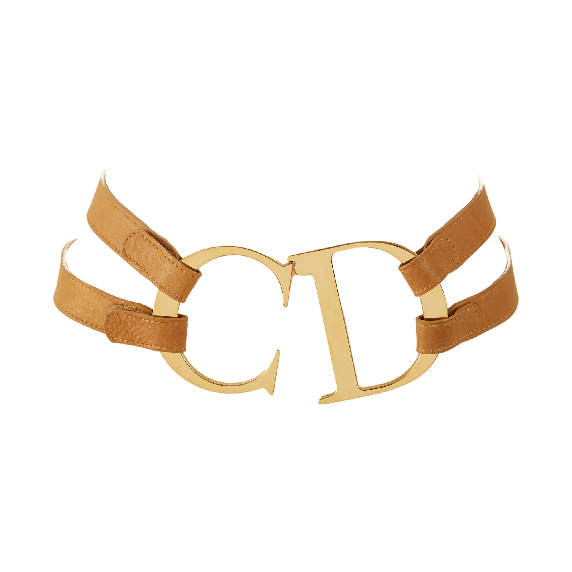 Dior Tan 'CD' Logo Belt