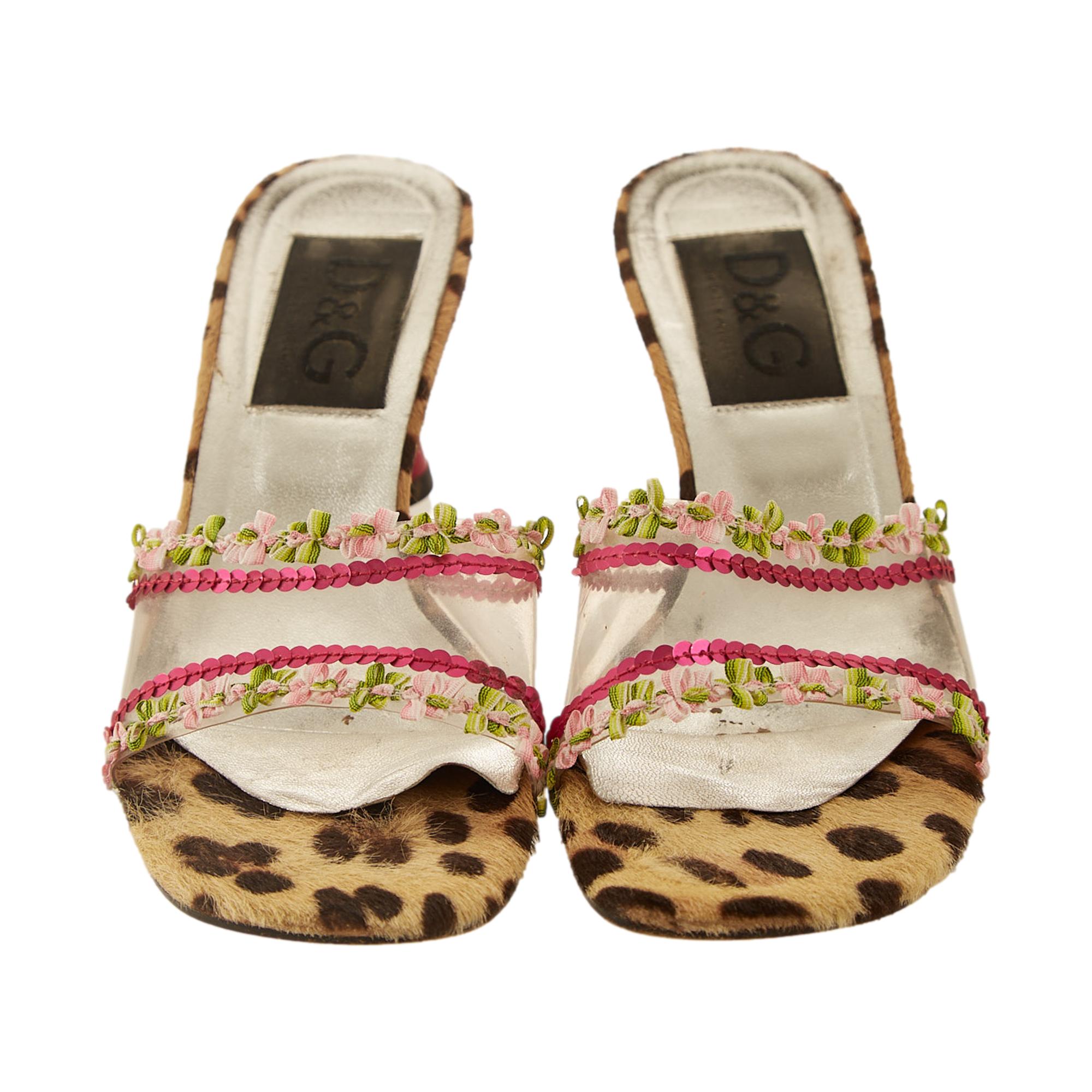 Dolce & Gabbana Cheetah Print Floral Kitten Heels
