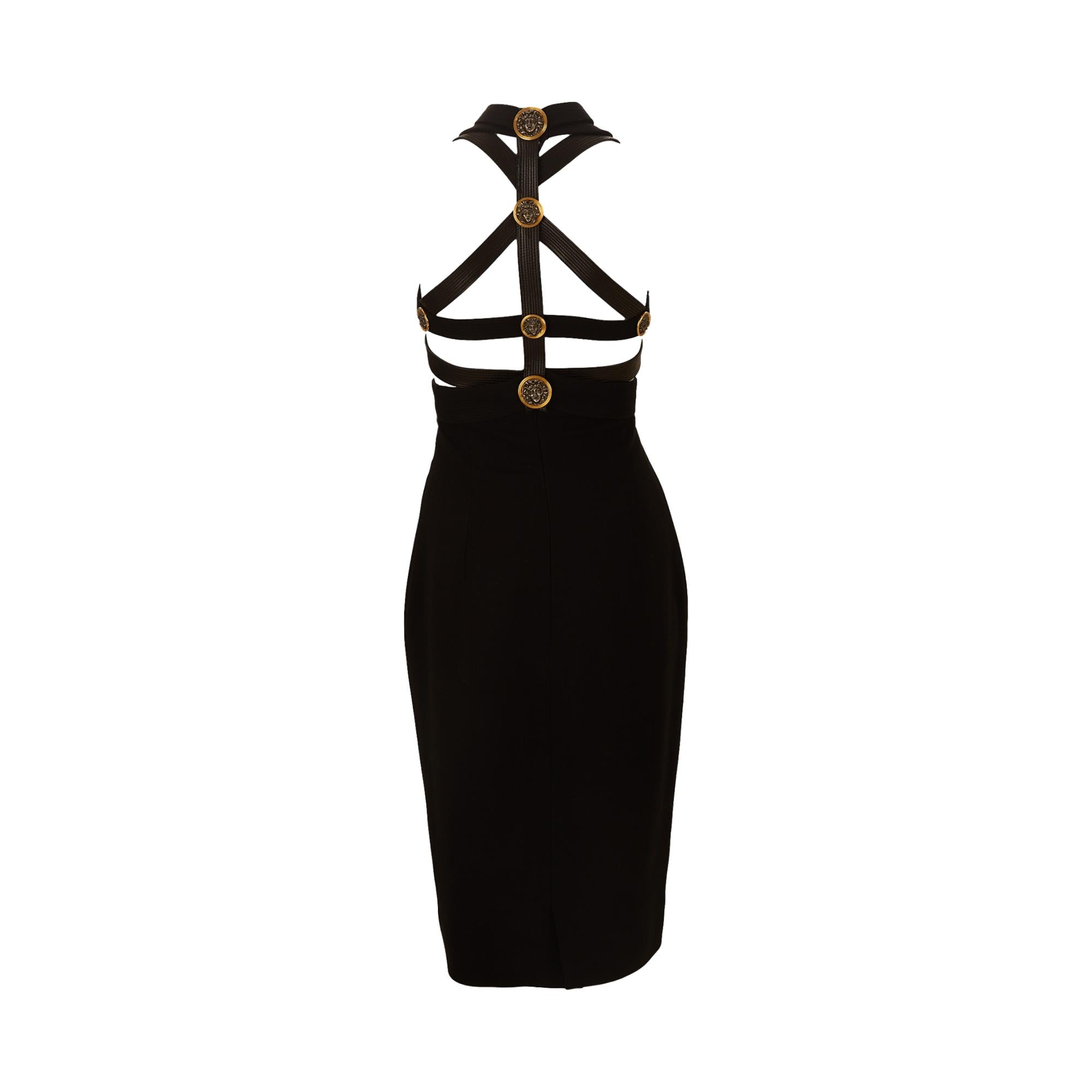 Versace Black 1992 Medusa Bondage Dress Treasures of NYC Versace Black 1992 Medusa Bondage Dress Treasures of NYC