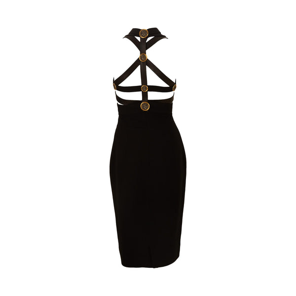 Versace Black 1992 Medusa Bondage Dress Treasures of NYC Versace Black 1992 Medusa Bondage Dress Treasures of NYC