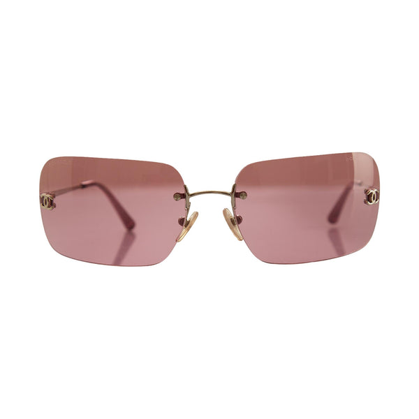 Chanel Purple Rimless Sunglasses