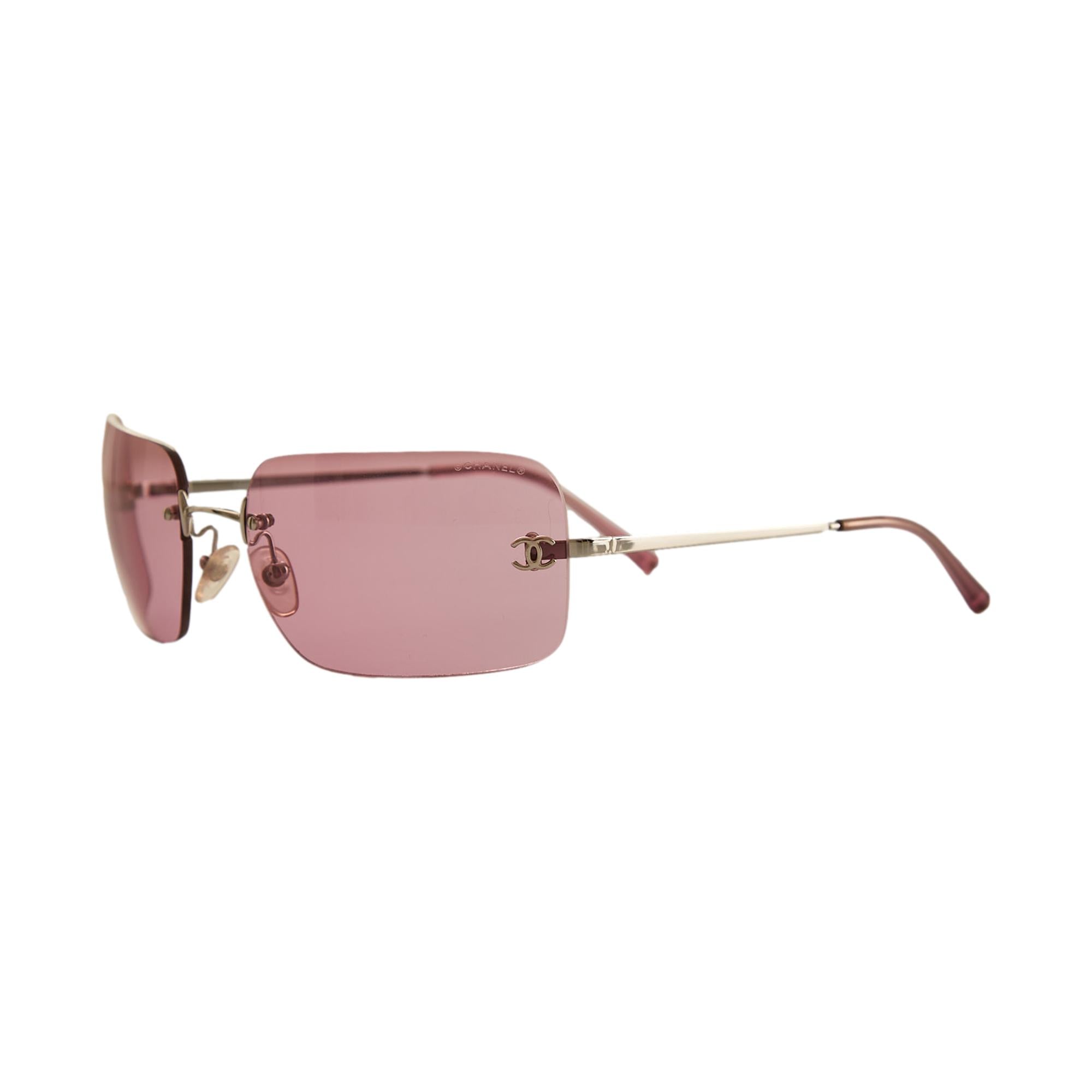 Chanel Purple Rimless Sunglasses