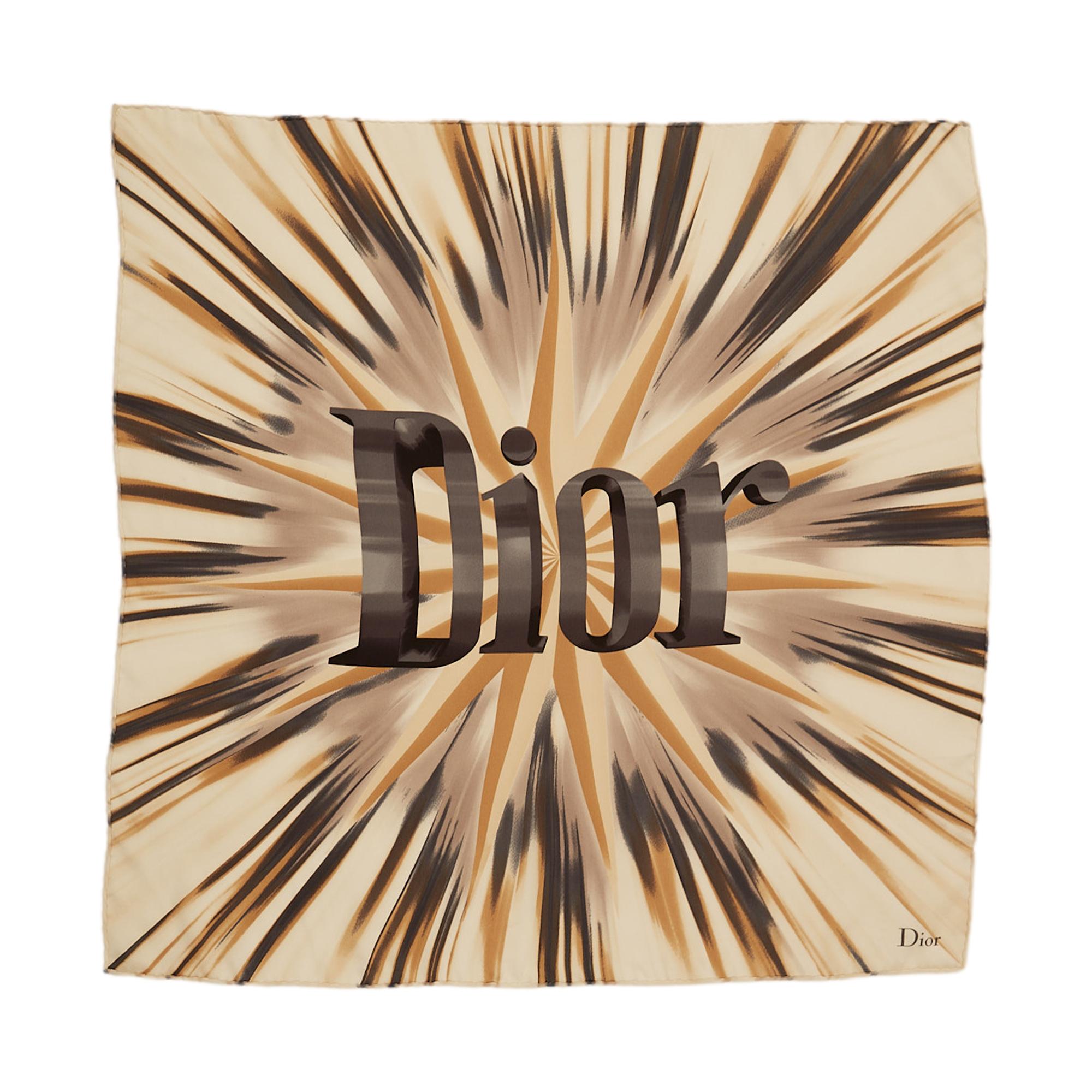 Dior Multicolor Logo Burst Silk Scarf